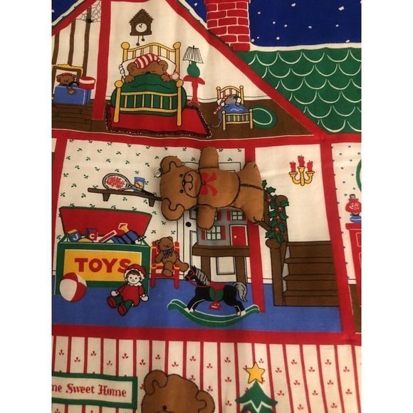 Holiday | Vtg Cranston A Beary Merry Christmas Advent Calendar Wallhanging  Fabric Panel | Poshmark